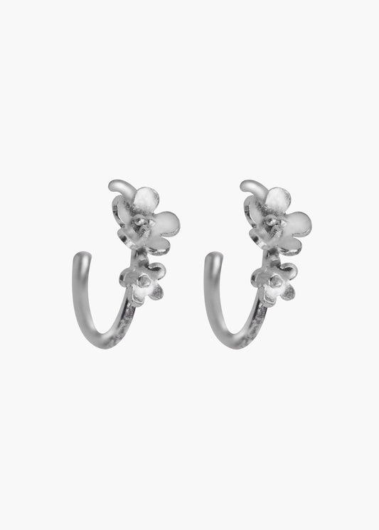 Floral Huggie Hoops